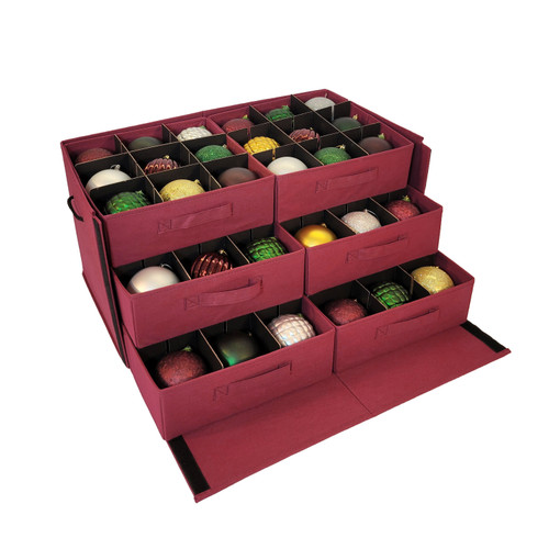 Christmas Ornament Storage Box with Adjustable Acid-Free Dividers, Holds 54 – 4 Inch Ornaments (26” L x 13.5”W x 13”H, SB-40042-VT) Christmas Ornament Storage Box with Adjustable Acid-Free Dividers, Holds 54 – 4 Inch Ornaments (26” L x 13.5”W x 13”H, SB-40042-VT)