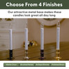 Ultra-Bright LED Window Candles with Timer, Battery Operated, Metal Base, White Candlestick, Adjustable Height (VT-1524-R4, Pack of 4) Ultra-Bright LED Window Candles with Timer, Battery Operated, Metal Base, White Candlestick, Adjustable Height (VT-1524-R4, Pack of 4)
