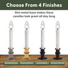 Slimline Ultra-Bright LED Window Candles, Battery Operated, Remote Control, Metal Base (VT-9167, SINGLE)