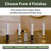 Slimline Ultra-Bright LED Window Candles, Battery Operated, Remote Control, Metal Base (VT-9167-R4, Pack of 4) Slimline Ultra-Bright LED Window Candles, Battery Operated, Remote Control, Metal Base (VT-9167-R4, Pack of 4)