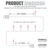 100 Pink LED Christmas Lights on White Wire, UL Approved for Indoor/Outdoor Use, 18.5' Lighted Length, 20.8' Total Length 100 Pink LED Christmas Lights on White Wire, UL Approved for Indoor/Outdoor Use, 18.5' Lighted Length, 20.8' Total Length