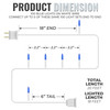 100 Blue Christmas Lights on a White Wire String, UL Approved for Indoor/Outdoor Use, 18' of Lighted Length, 20' of Total Length 100 Blue Christmas Lights on a White Wire String, UL Approved for Indoor/Outdoor Use, 18' of Lighted Length, 20' of Total Length