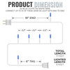 50 Blue Christmas Lights on a White Wire String, UL Approved for Indoor/Outdoor Use, 9' of Lighted Length, 11' of Total Length 50 Blue Christmas Lights on a White Wire String, UL Approved for Indoor/Outdoor Use, 9' of Lighted Length, 11' of Total Length