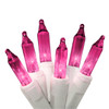 50 Pink Christmas Lights on a White Wire String, UL Approved for Indoor/Outdoor Use, 9' of Lighted Length, 11" of Total Length 50 Pink Christmas Lights on a White Wire String, UL Approved for Indoor/Outdoor Use, 9' of Lighted Length, 11" of Total Length