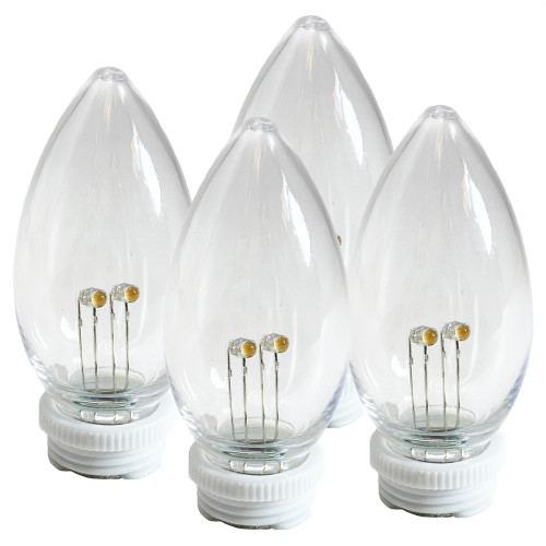 Plastic Shatterproof Ultra-Bright LED Window Candle Replacement Bulbs for 9134 Series Candle (VT-9222-4R-W, Pack of 4)