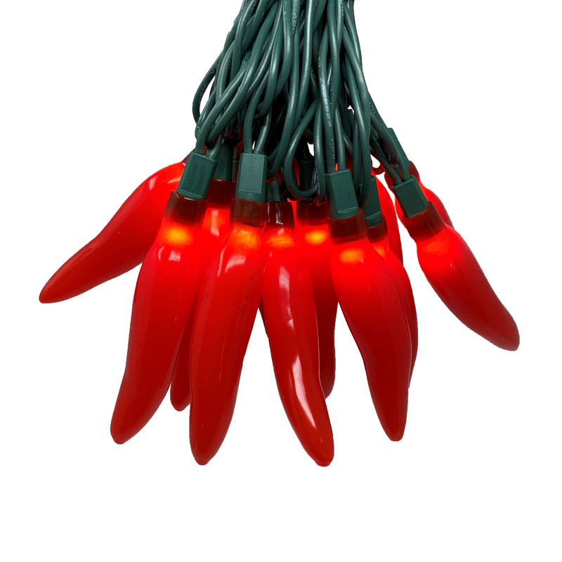 35 Red Chili Pepper String Light, UL Approved for Indoor/Outdoor Use, End-to-End Connectors (VT-2835-R) 35 Red Chili Pepper String Light, UL Approved for Indoor/Outdoor Use, End-to-End Connectors (VT-2835-R)