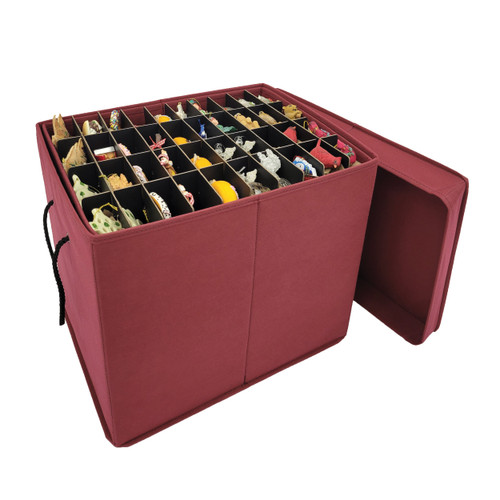 Slim Ornament Storage Box with Adjustable Acid-Free Dividers, Holds 120 Ornaments (15 ” H x18” L x 13.75” D, SB-40061-VT)