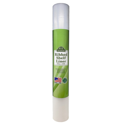 Clear Ribbed Shelf Liner, Waterproof, Non-Adhesive Plastic (24 Inch x 20 Feet)