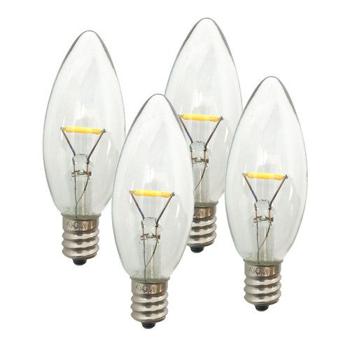 Electric LED Replacement Bulbs for VT-9133 Series Window Candles (VT-1232-4R, Pack of 4)