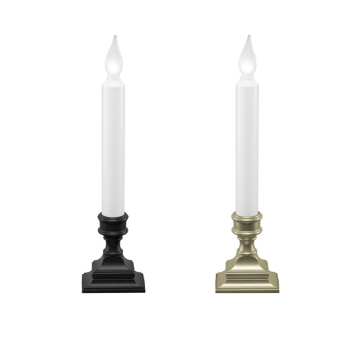 Battery Operated LED Window Candles with Bright Hot Spot, Automatic Timer (VT-1506, Single)