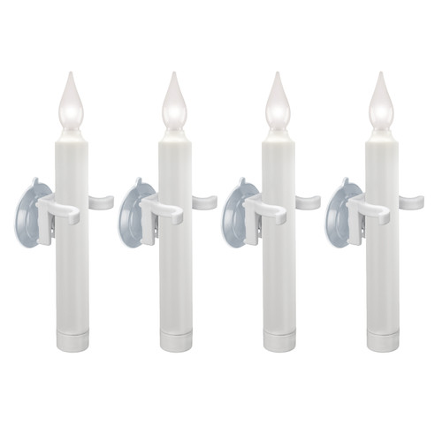 LED Battery Operated Suction Cup Window Candles with Timer, Bright Hot Spot, (VT-1506SC, Pack of 4)