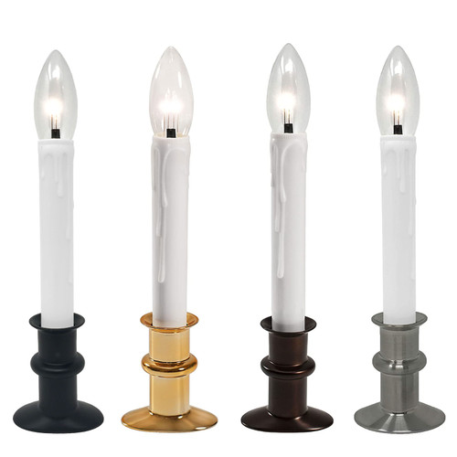 Slimline Ultra-Bright LED Window Candles, Battery Operated, Remote Control, Metal Base (VT-9167, SINGLE)