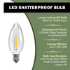 Shatterproof LED Window Candle Replacement Bulbs for VT-1188 Series, Warm White 2700K, E12 Candelabra Base, Model VT-1126 (Pack of 6) Shatterproof LED Window Candle Replacement Bulbs for VT-1188 Series, Warm White 2700K, E12 Candelabra Base, Model VT-1126 (Pack of 6)