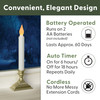 Battery Operated LED Window Candles with Flickering Amber Flame, Automatic Timer, 9.75 Inches Tall (VT-1206, Pack of 4) Battery Operated LED Window Candles with Flickering Amber Flame, Automatic Timer, 9.75 Inches Tall (VT-1206, Pack of 4)