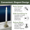 LED Electric Window Candles with Bright Hot Spot, Sensor Dusk to Dawn, Flicker Flame or Steady On, USB Low Voltage Adapter, (VT-1270-4, Pack of 4) LED Electric Window Candles with Bright Hot Spot, Sensor Dusk to Dawn, Flicker Flame or Steady On, USB Low Voltage Adapter, (VT-1270-4, Pack of 4)